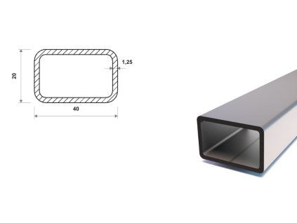 Profil stalowy ocynkowany 40x20x1,25