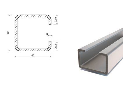 Profil bramowy 60x60x22,5x3 - 6 000 mm