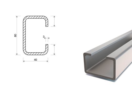 Profil bramowy 80x40x15x3 - 3 000 mm