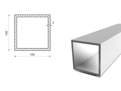 Profil aluminiowy 100x100x2