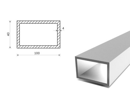 Profil aluminiowy 100x40x4