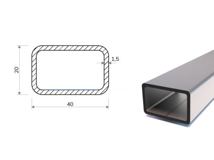 Profil stalowy 40x20x1,5