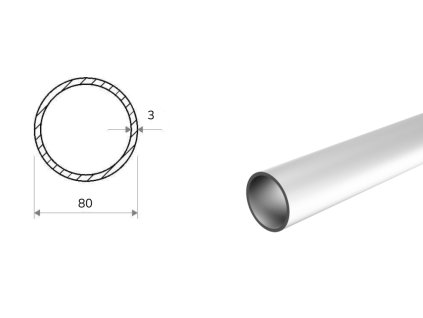 Rura aluminiowa 80x3