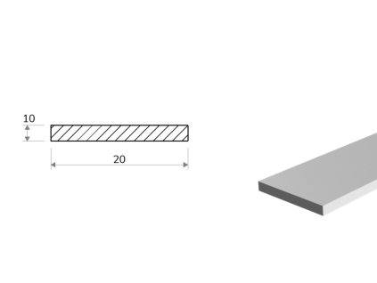 Płaskownik aluminiowy 20x10