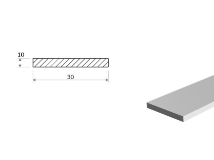 Płaskownik aluminiowy 30x10