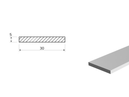 Płaskownik aluminiowy 30x5