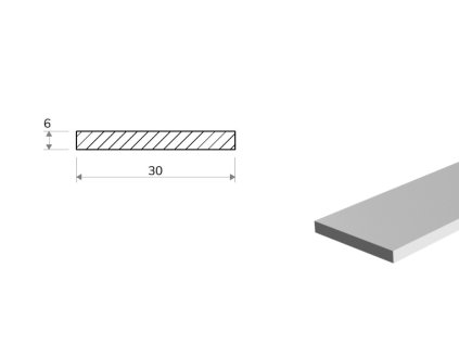 Płaskownik aluminiowy 30x6