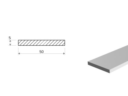 Płaskownik aluminiowy 50x5