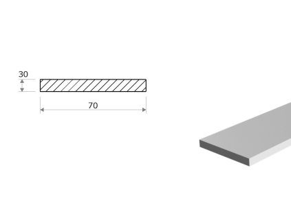 Płaskownik aluminiowy 70x30