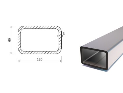 Profil stalowy 120x60x3