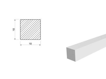 Kwadrat aluminiowy 10x10 mm