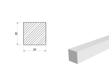 Kwadrat aluminiowy 20x20 mm