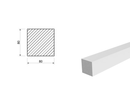 Kwadrat aluminiowy 80x80 mm