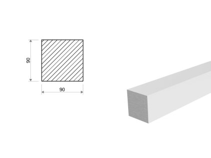 Kwadrat aluminiowy 90x90 mm