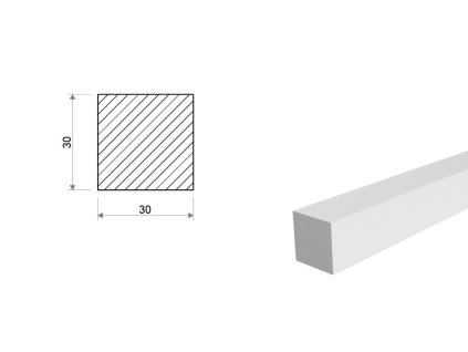 Kwadrat aluminiowy 30x30 mm