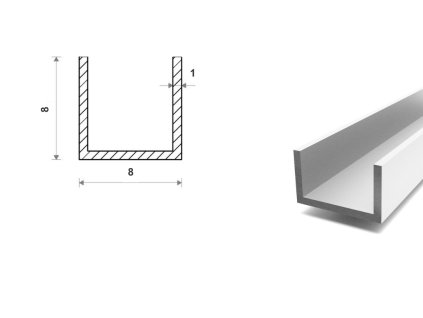 Ceownik aluminiowy 8x8x8x1