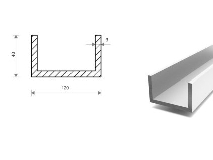 Ceownik aluminiowy 40x120x40x3