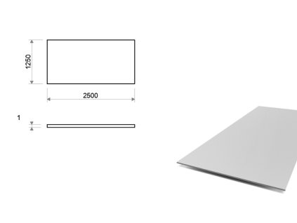 Blacha aluminiowa 1x1250x2500 (1050A) (z folią)