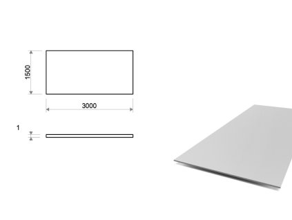 Blacha aluminiowa 1x1500x3000 (1050A) (z folią)